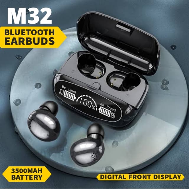 M32 TWS Dual Bluetooth Earbuds Digital Front Display