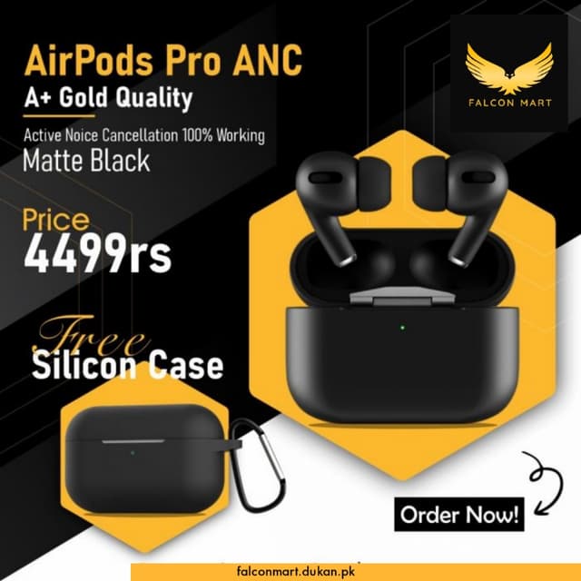 AirPods Pro ANC Black Edition with FREE Silicone Case